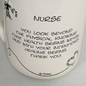 MARCI Raised Embossed Nurse Motif, 16 Oz Mug